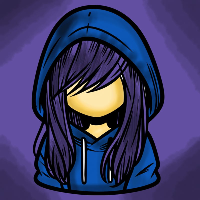 girl with hair covering her face and wearing a hoodie