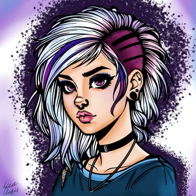 realistic punk style girl