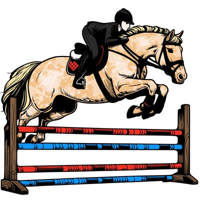 realistic horse show jumping