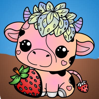 cute strawberry cow