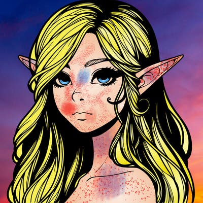 elf girl realistic dark fantasy