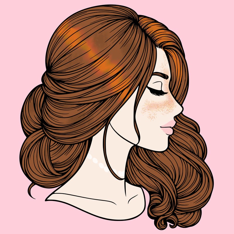 realistic woman's head & hair