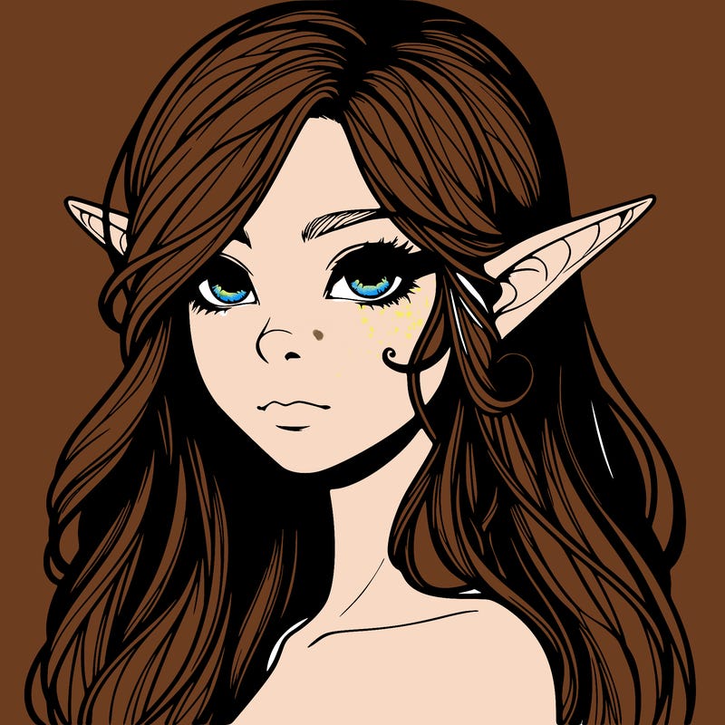 elf girl realistic dark fantasy