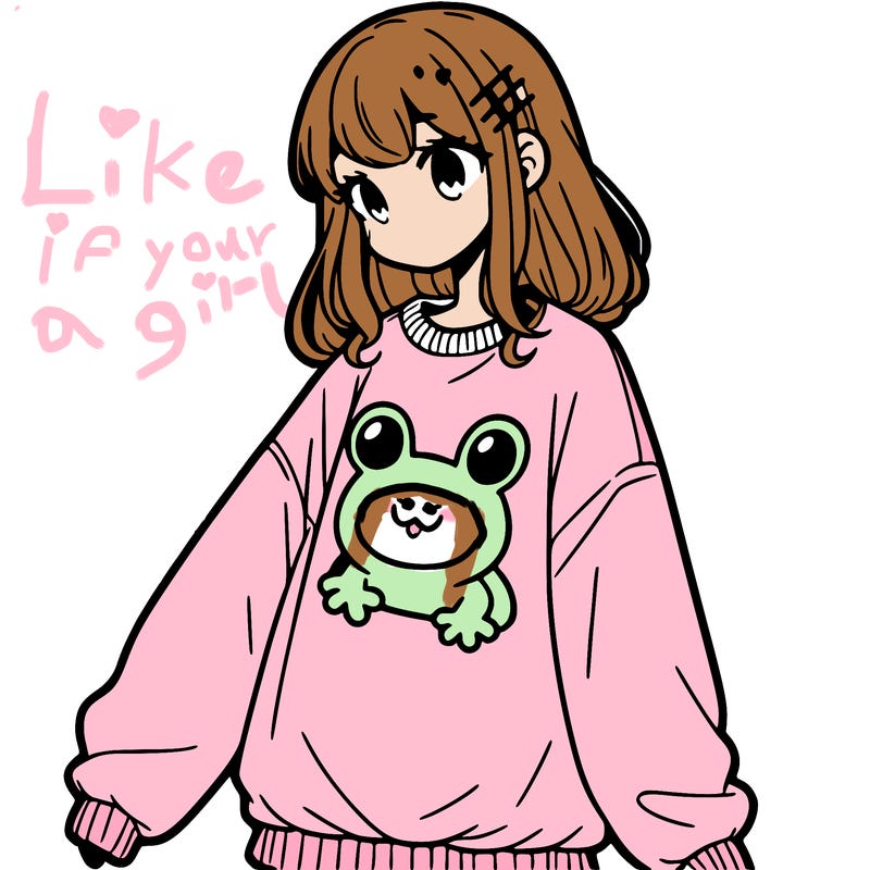 girl wearing frogging sweatshirt
