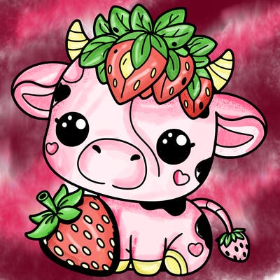 cute strawberry cow