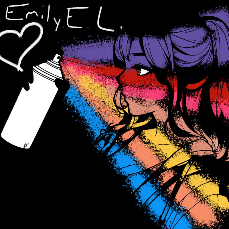 a realistic girl spray, painting