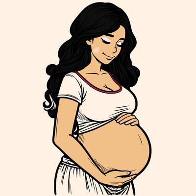 woman heavily pregnant realistic