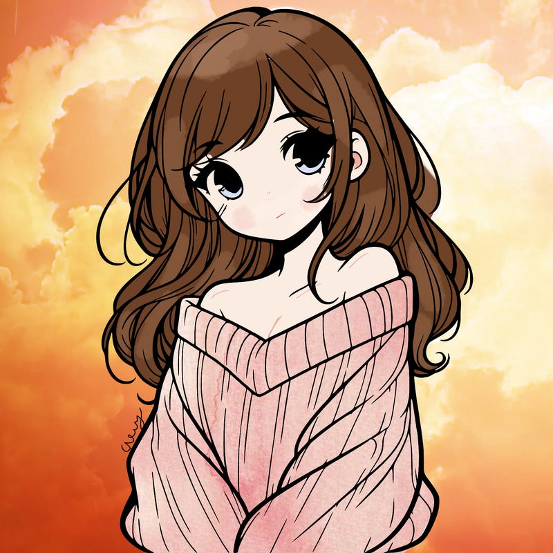 shy pretty girl wearing a sweater that is falling off one shoulder portrait