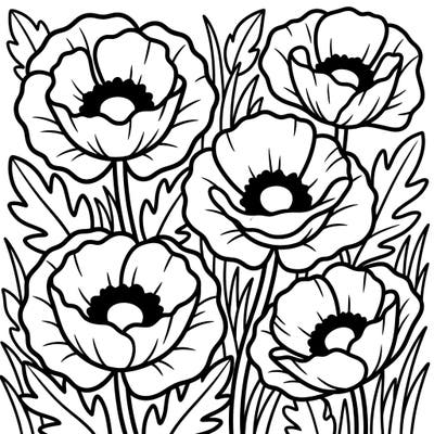 Introduce your little one to the vibrant world of flowers with this engaging Oriental Poppies coloring page. Featuring ultra-thick lines and large, easy-to-fill shapes, it's perfect for developing fine motor skills and encouraging early artistic expression.