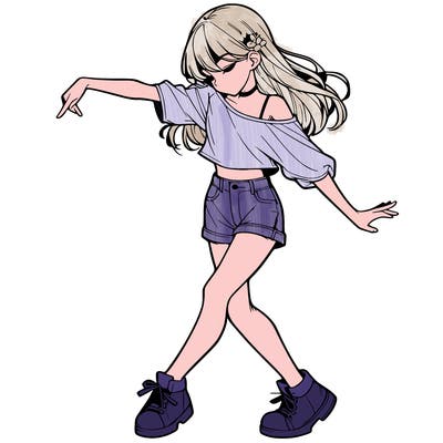 realistic girl danceing