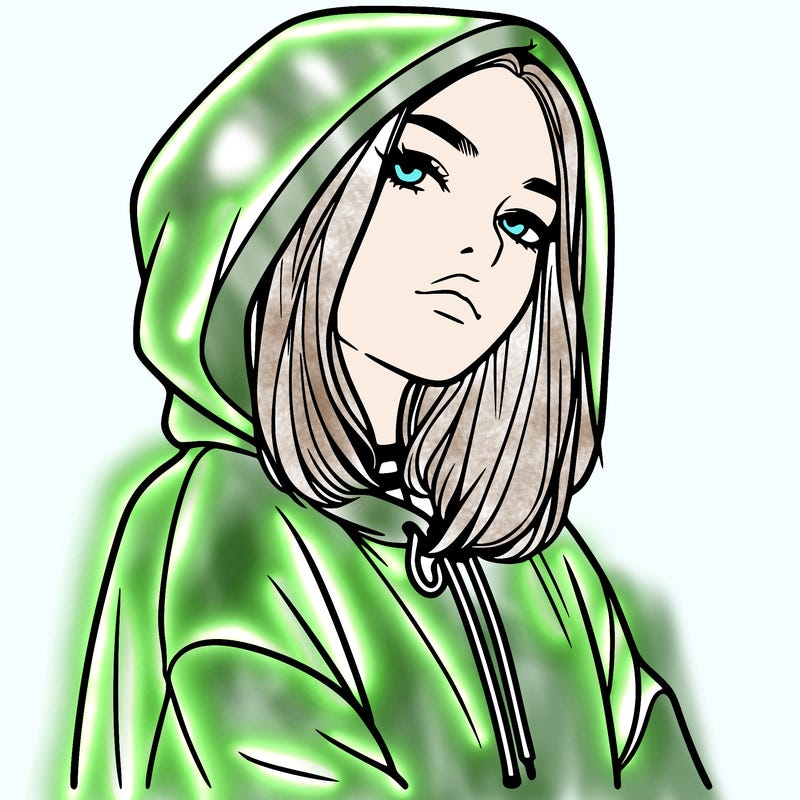 a realistic girl in a hoodie