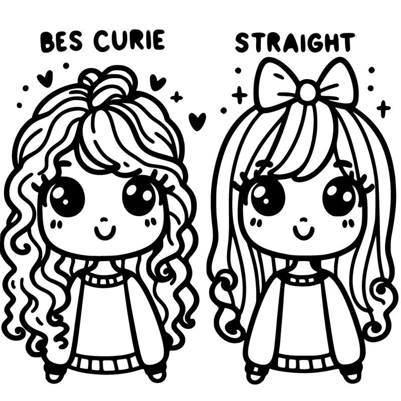 bestie curly hair and straight hair and straight hair