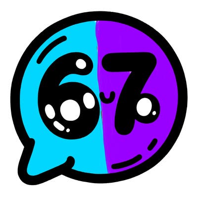 bubble that says 67