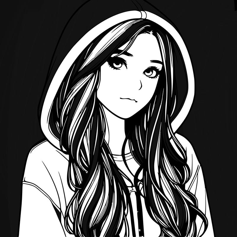 realistic girl with hoodie