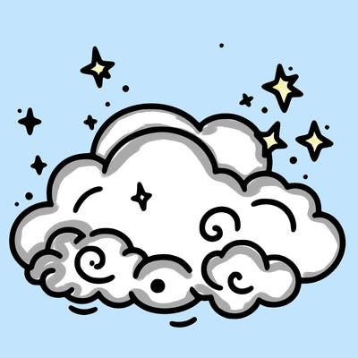 pink starry cloud sky