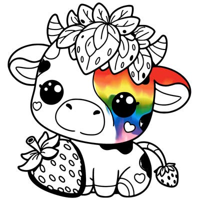 cute strawberry cow