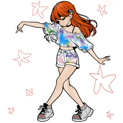 realistic girl danceing