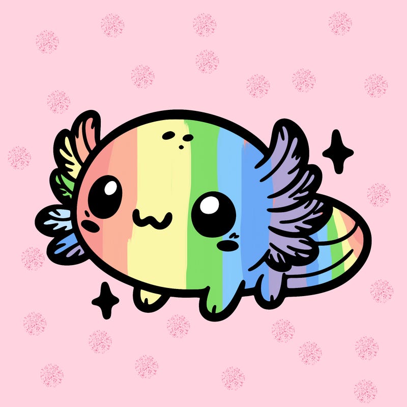 cute easy baby axolotl