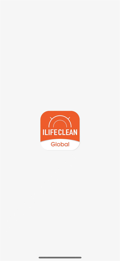 ILIFE Clean - ILIFE Clean app splash screen showing the orange logo with white text and Global branding