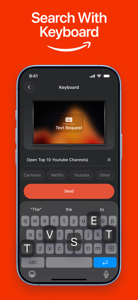 Firestick TV Remote・Fire Stick - Firestick TV remote app keyboard search interface for fast text input on iPhone