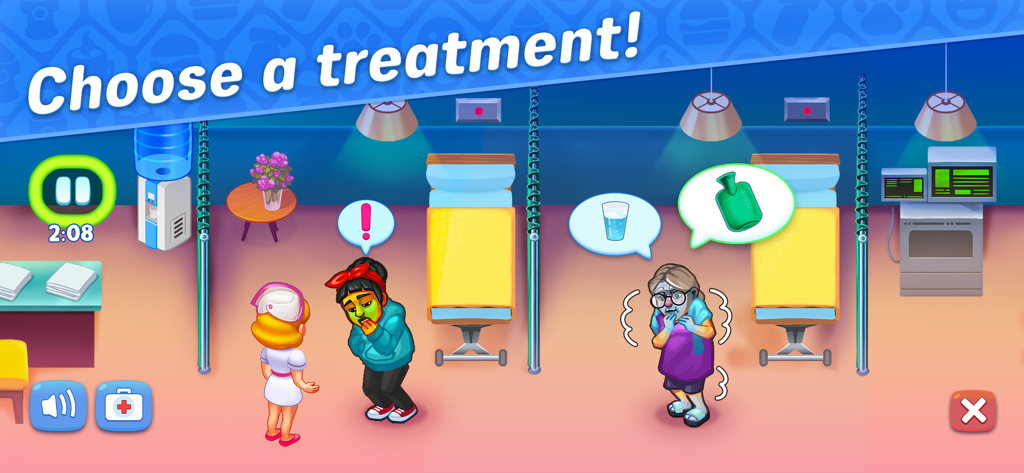 A nurse attending to patients in a clinic during a Rescue Dash hospital event