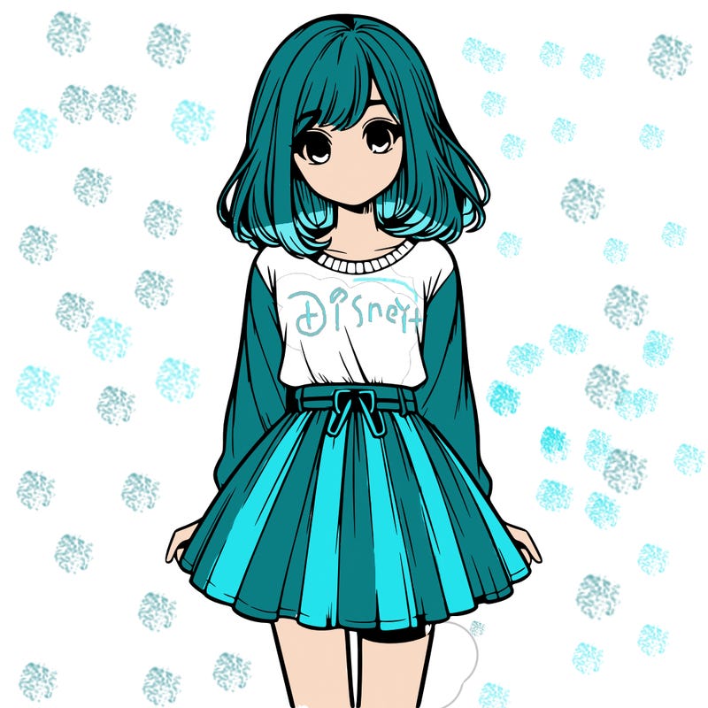 realistic girl with a skirt on