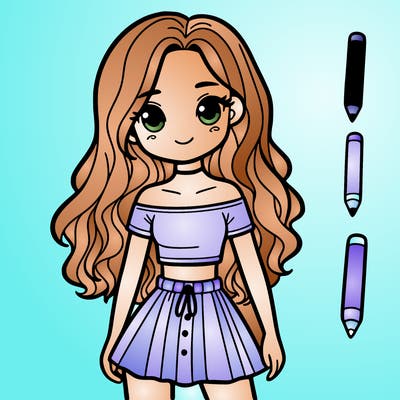 girl in a crop top and skirt