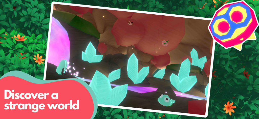 Xenon Crowe - Uma captura de tela de Xenon Crowe mostrando uma paisagem alienígena vibrante com cristais turquesa brilhantes e plantas exóticas.