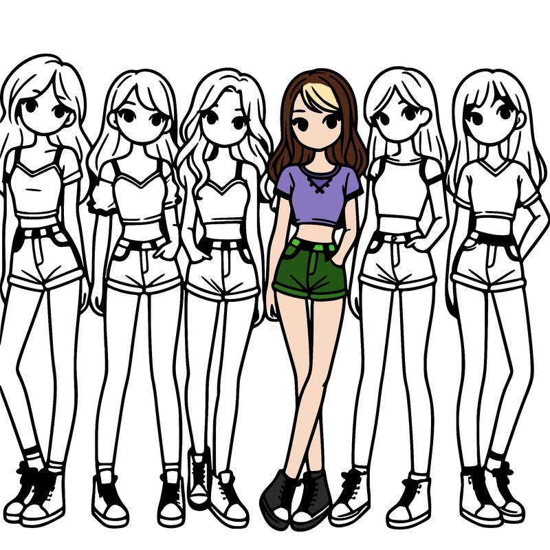 a group of girls wearing crop tops and shorts