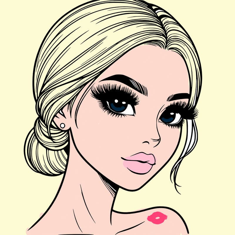 realistic girl with lashes