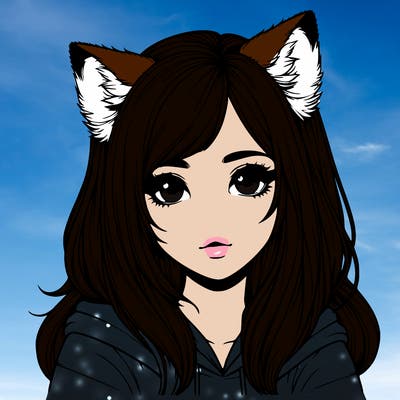 realistic girl with wolf ears