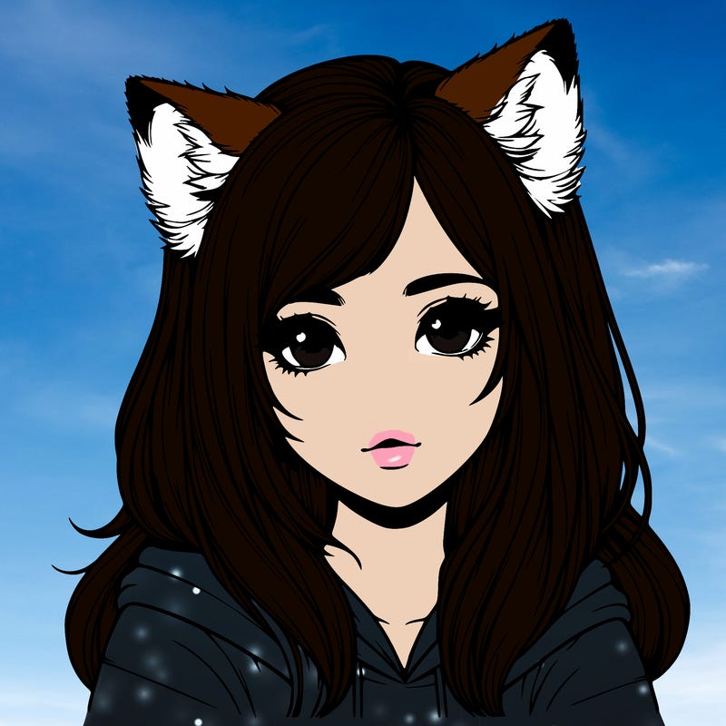 realistic girl with wolf ears