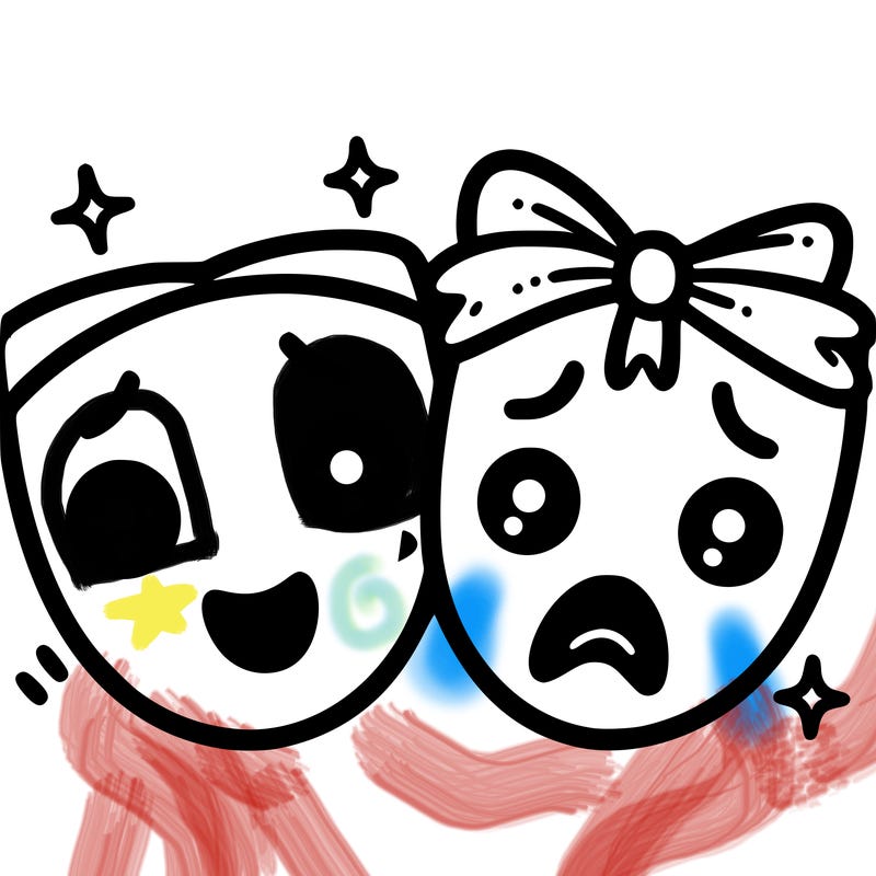 cute comedy tragedy masks