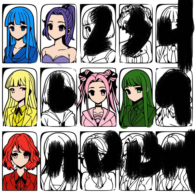 girls that look diffrent anime
