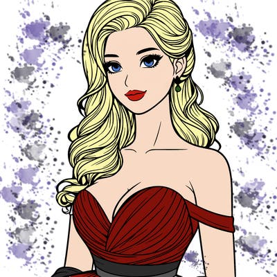 realistic woman in a beautiful dress