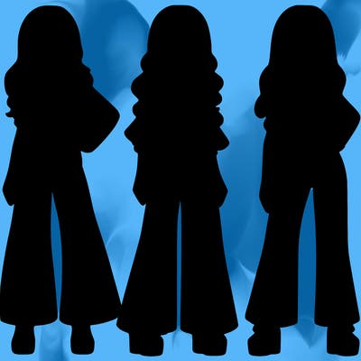 girls with flare pants and crop tops realistic