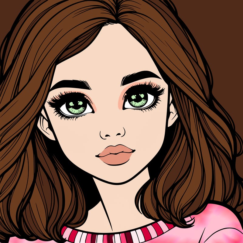 realistic girl whith cute eyes