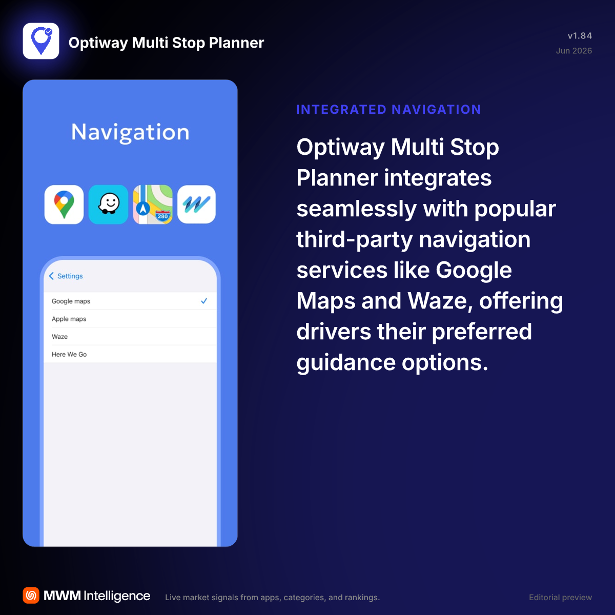 Optiway Multi Stop Planner - Navigation App | MWM