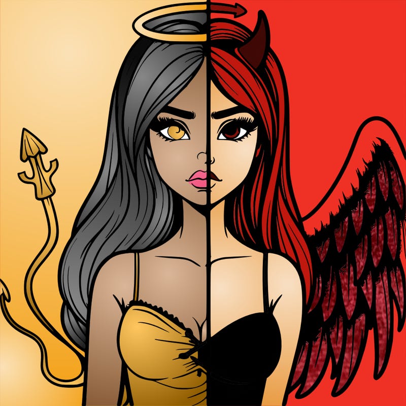 devil vs angel realistic girl