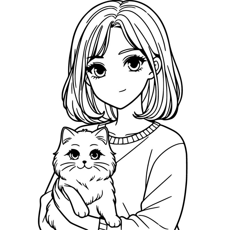 woman holding a cat