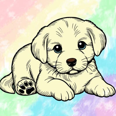 a cute realistic puppy