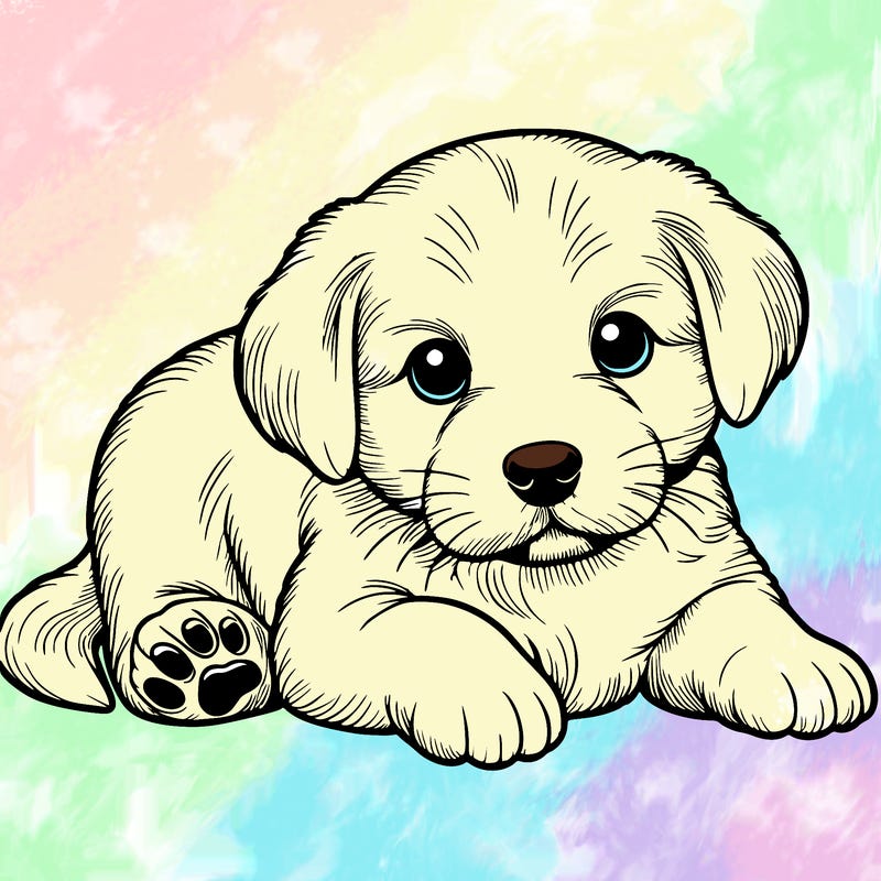 a cute realistic puppy