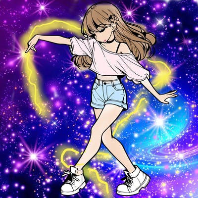 realistic girl danceing