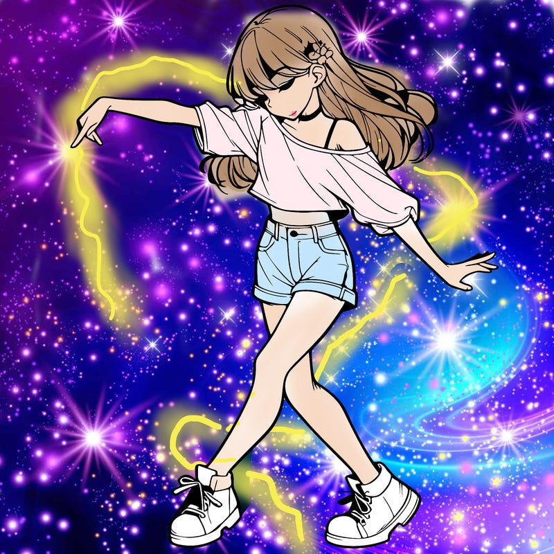 realistic girl danceing