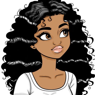 realistic girl with curly hair