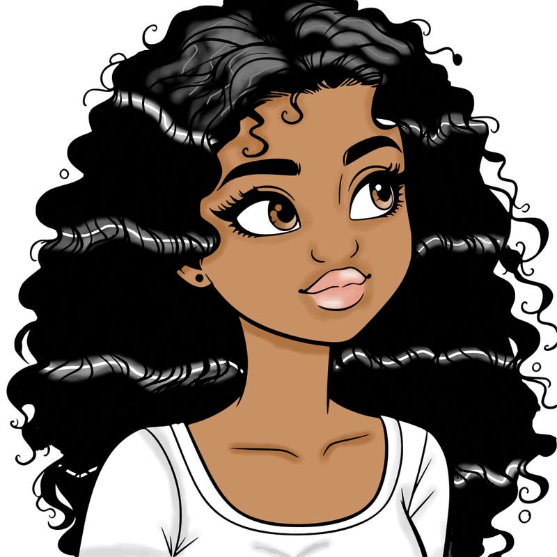 realistic girl with curly hair