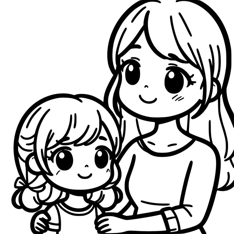 little girl with her mum