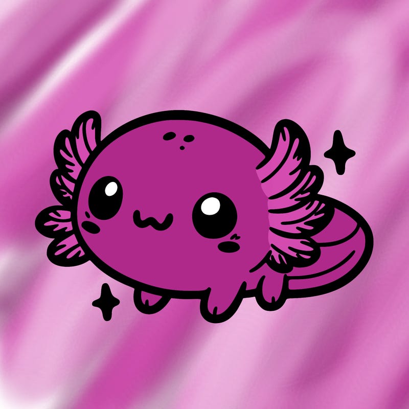 cute easy baby axolotl