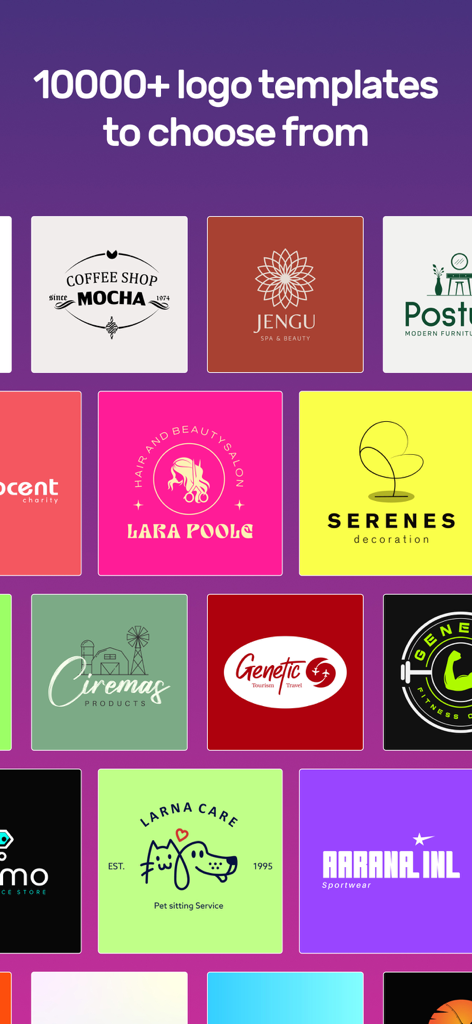 Logo Design Maker - Brand Shop - Una colección de diversas plantillas de logos profesionales para diferentes sectores empresariales