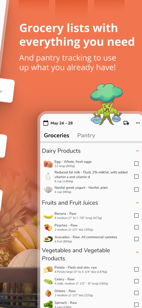 Eat This Much - Meal Planner - Lista de compras automatizada e rastreador de despensa no aplicativo planejador de refeições Eat This Much